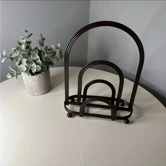 Brown Metal Two Sided Napkin Holder - Picture 1 of 6